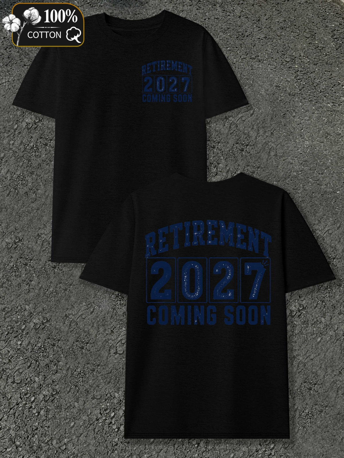 Men's Retirement Countdown T-Shirt - Retirement Age with Countdown Markings, Round Neck Casual Fit Suitable for Year-Round Wear, Machine Washable Gift for Retirees & Retirement Parties