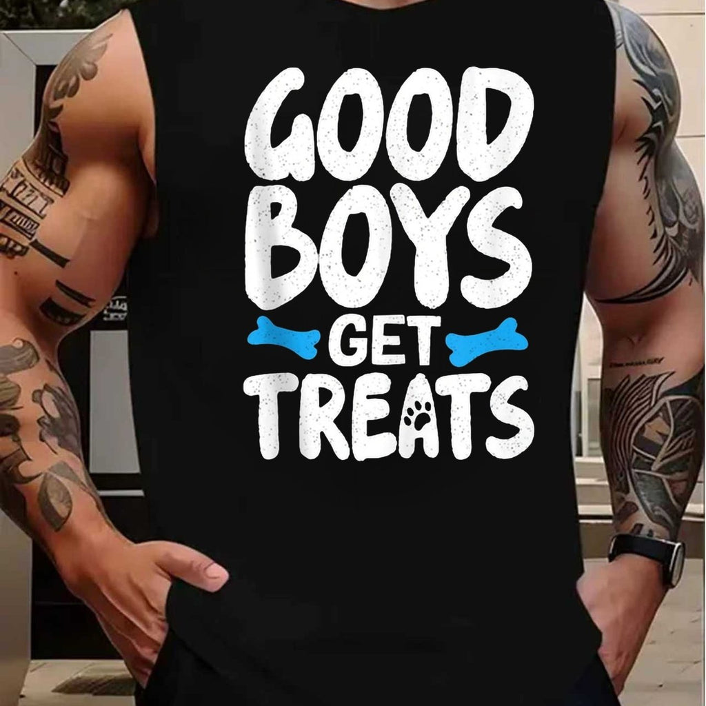 Men's Retro Bone Print Sleeveless Tank Top - \