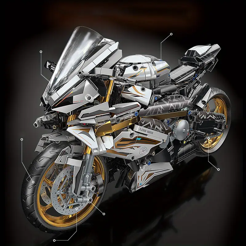 1:5 2000pcs white Golden locomotive building blocks assembled model, splicing is simple and easy to operate, suitable for birthday, Christmas, Halloween, Thanksgiving, New Year, party gifts