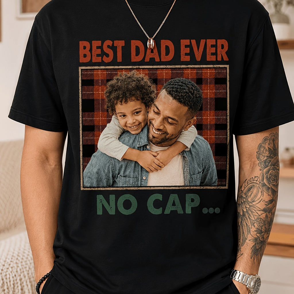 Women's Men's Personalized Custom T-Shirt, Loose Fit Custom Personalized Tee, Custom Photo Text Print Crewneck Tee, Customized Gift for Birthday Family Reunion Vacation, Customized T-shirts for Couples, Fathers, Mothers, And Girlfriends