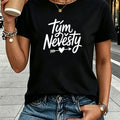 - - Slovak Bride'S Team Wedding Letter Print Women'S T-Shirt, Short Sleeve Crew Neck Casual Top for Summer And Spring, Women'S Clothing