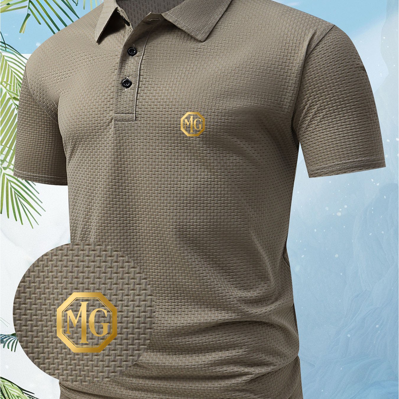 A Men's Unique and Creative for MG English Letter Fashion Design Logo Polo Shirt, Suitable for All Seasons. The Regular Fit Combines European and American Fashion, Showcasing a Casual and Simple Style, Making It Ideal for Formal Occasions and Daily