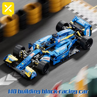 1137PCS creative red Formula F1 racing building blocks toy car, 1:10 classic restoration, restoration of racing machinery, desktop bookshelf ornaments collection preferred! Christmas/Birthday/New Year/Graduation Season/Thanksgiving Gift!