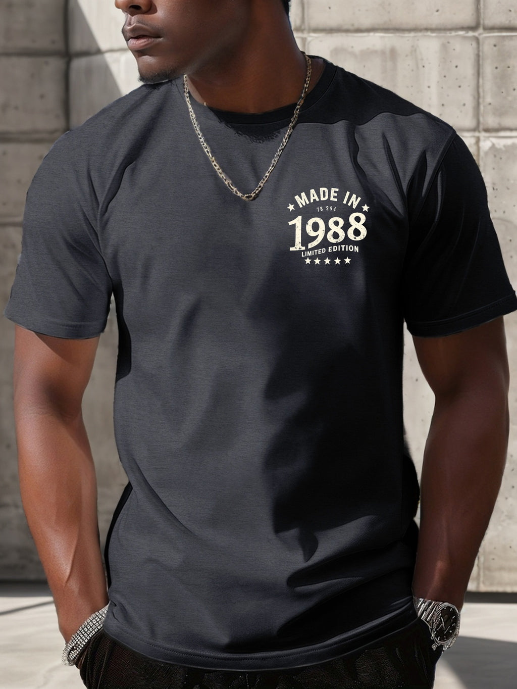 Limited Edition Print T-Shirt from 1988, Men'S Tees, Casual Short-Sleeve Shirt Perfect for Summer