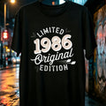 Men's Casual Loose Round-neck T-shirtMen's 1986 T-Shirt- 1986 Text And 80S Graphic Design, Soft And H-Line Crew Neck T-Shirt, PLUS SIZE