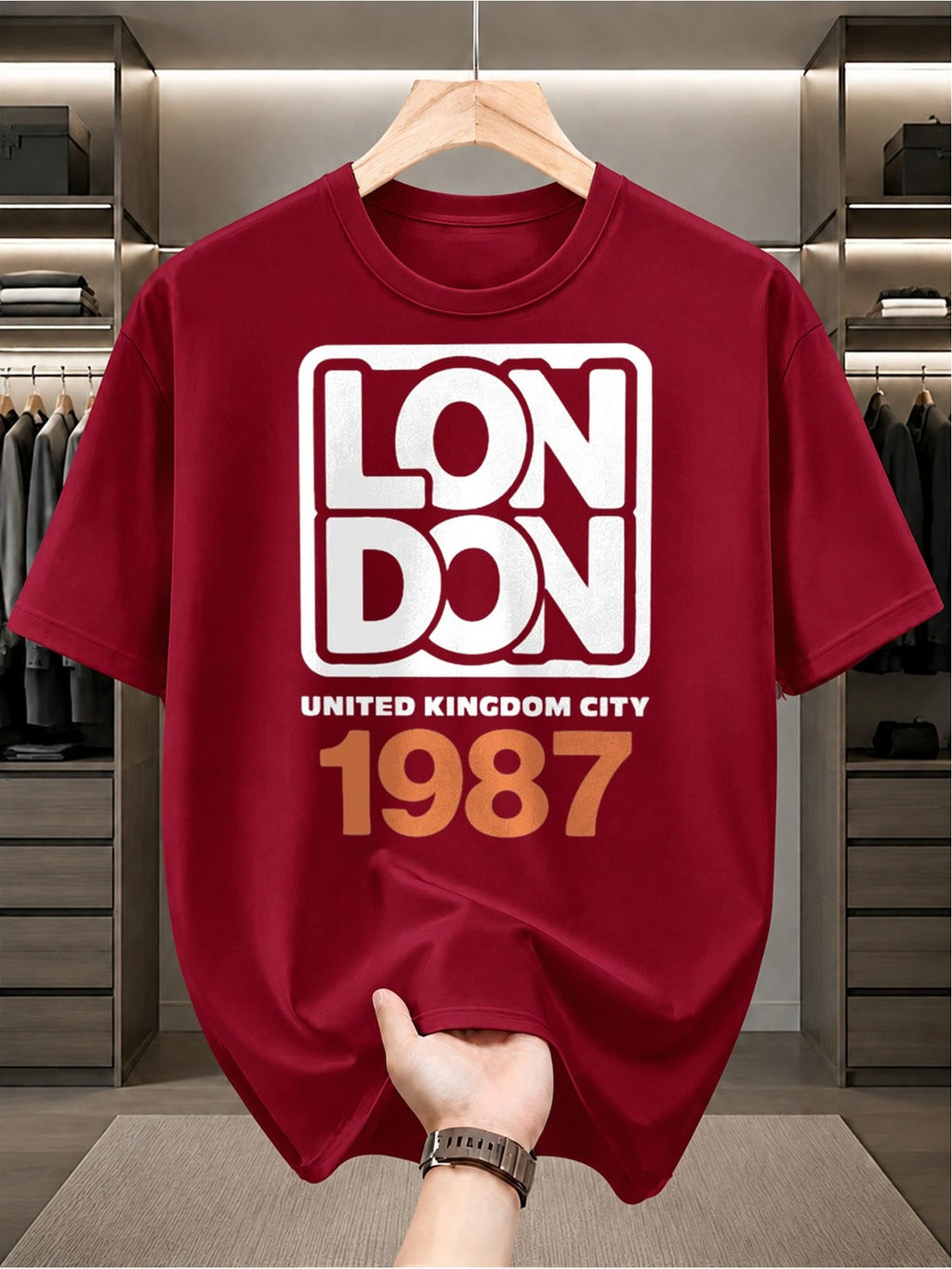 Everyday T-ShirtLondon 1987 UK City Tee Men Funny T Shirts Black Graphic Funny Dly and Weekend Wear Perfect for Summer Outdoor Activities and Leisure Wear Breathable Fabric Crew Neck Short Sleeves Suitable A