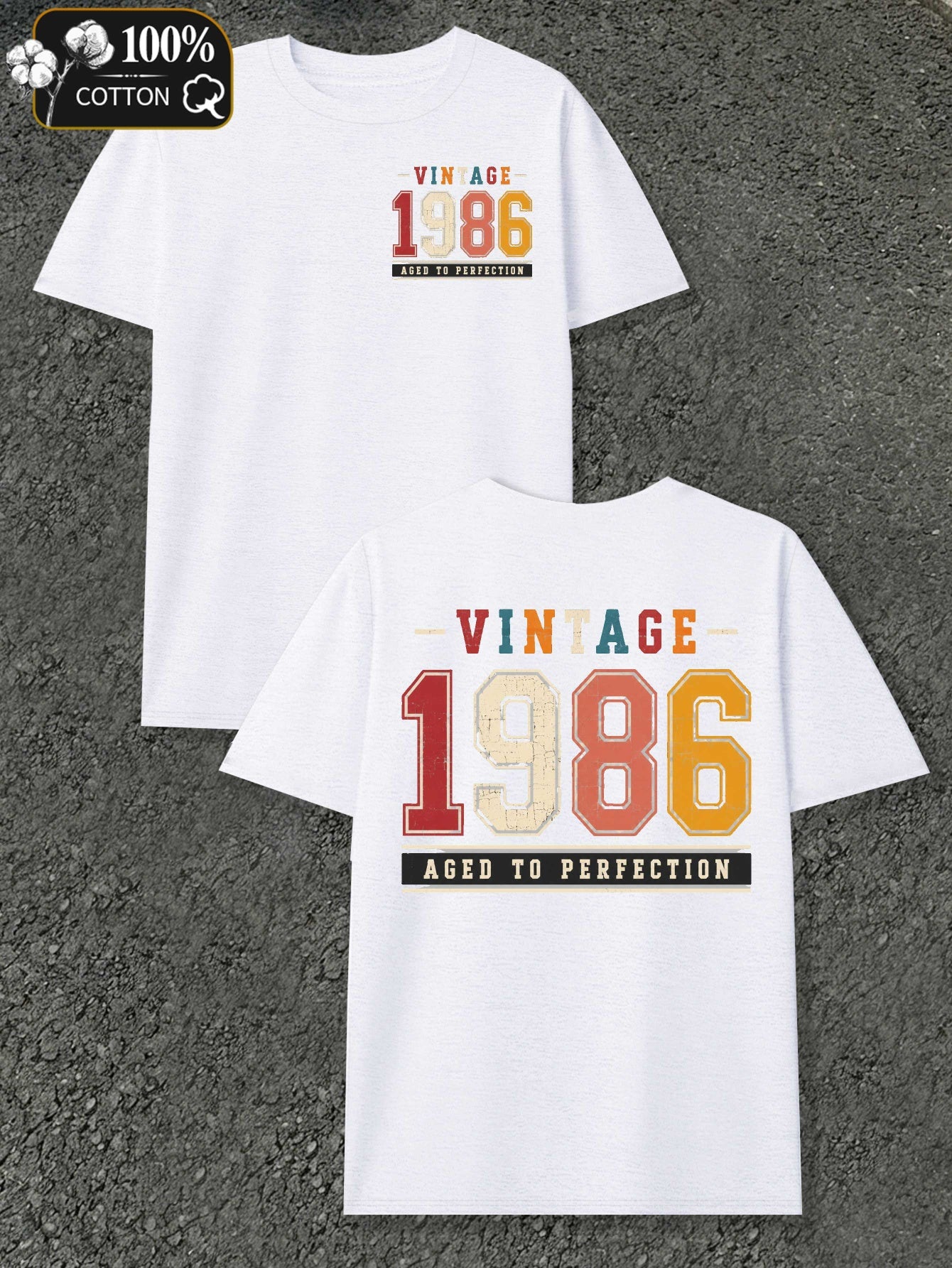 Vintage Aged to Perfection Men'S T-Shirts with Markings
