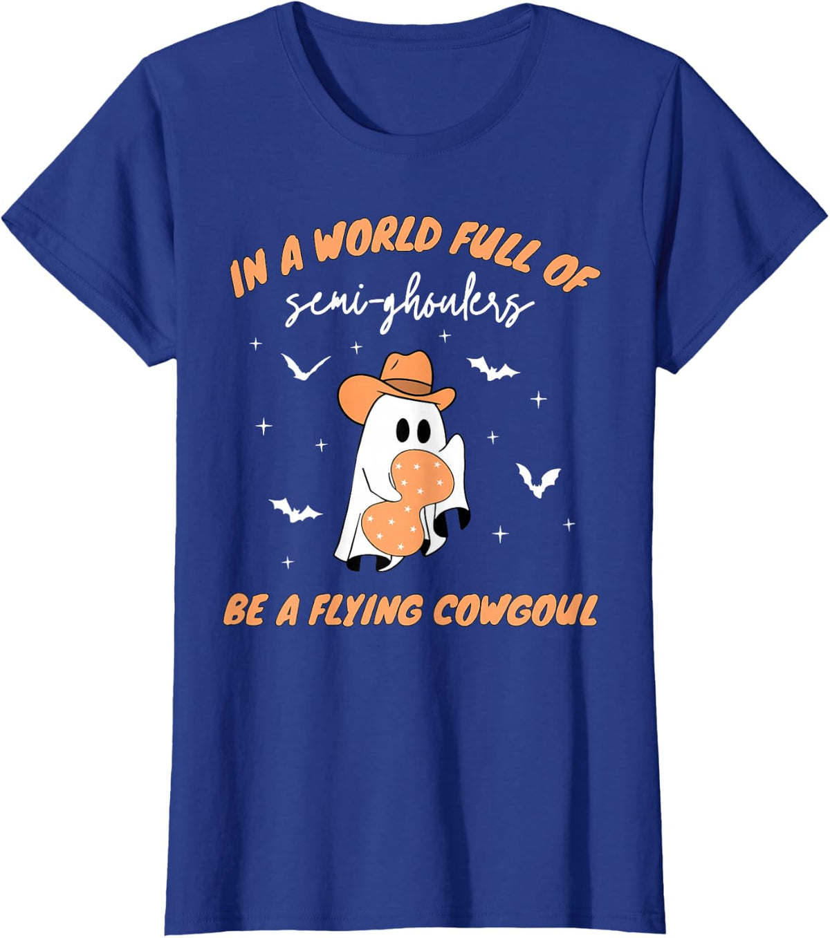 Labor and Delivery Nurse Halloween Ghost Flying Cowgirl Fall T-Shirt