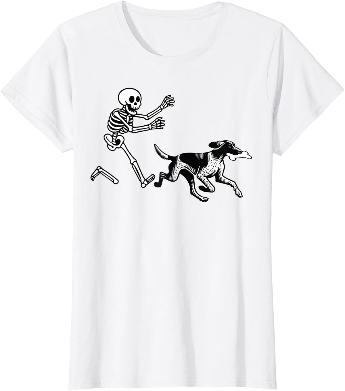 German Shorthaired Pointer Running Skeleton Halloween T-Shirt