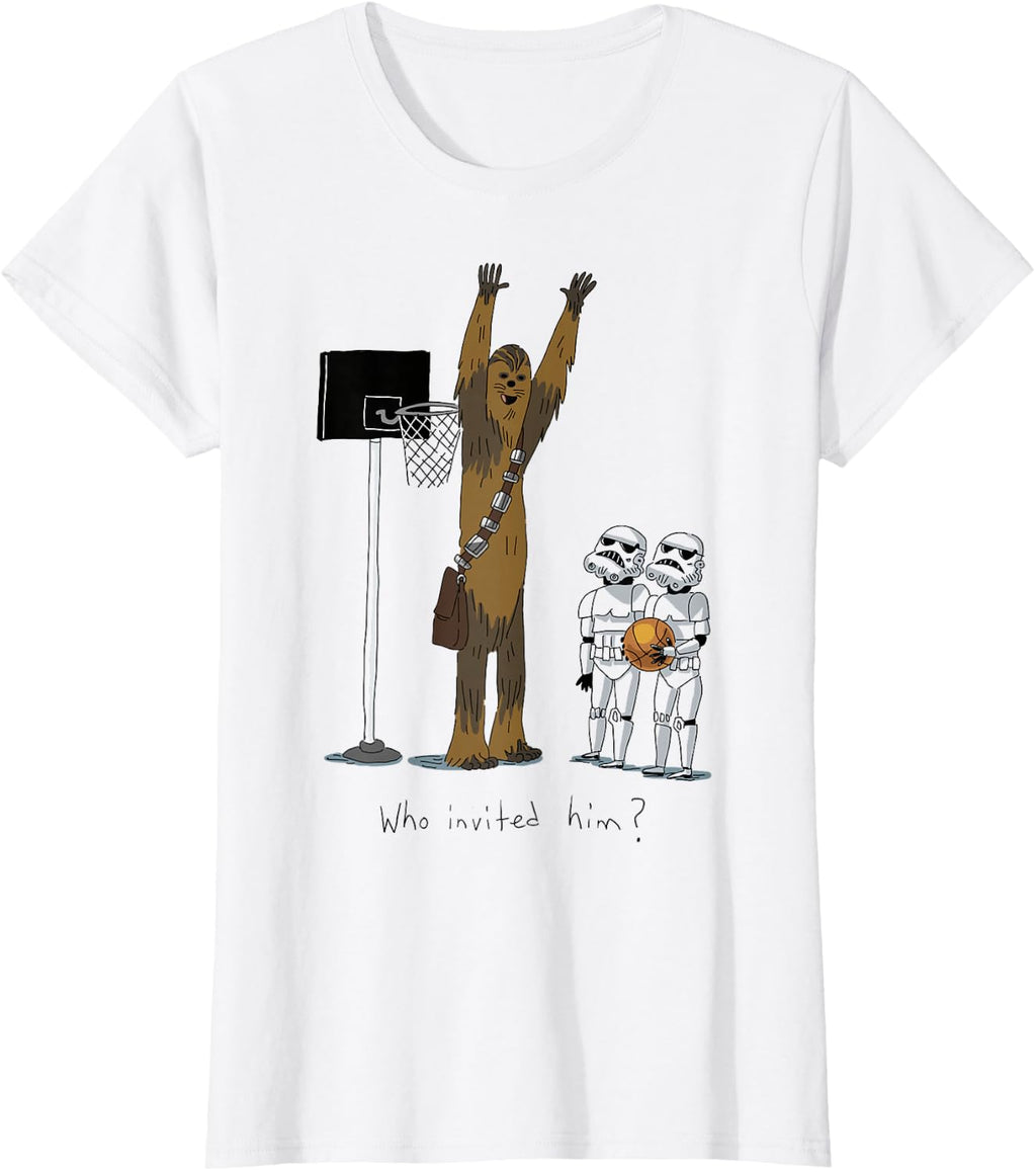 Star Wars Chewbacca Basketball Who Invited Him Disney+ T-Shirt