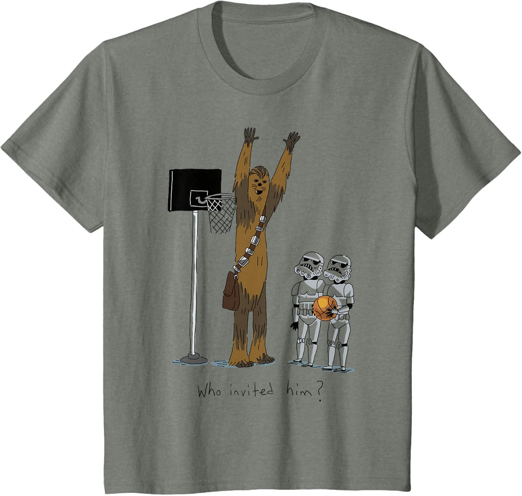 Star Wars Chewbacca Basketball Who Invited Him Disney+ T-Shirt