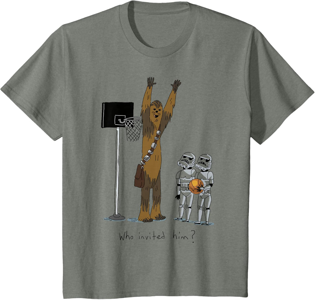 Star Wars Chewbacca Basketball Who Invited Him Disney+ T-Shirt