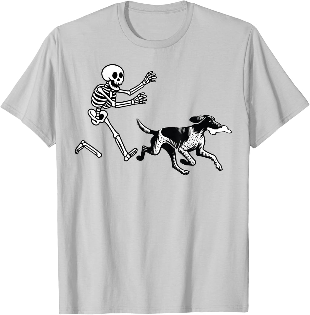 German Shorthaired Pointer Running Skeleton Halloween T-Shirt