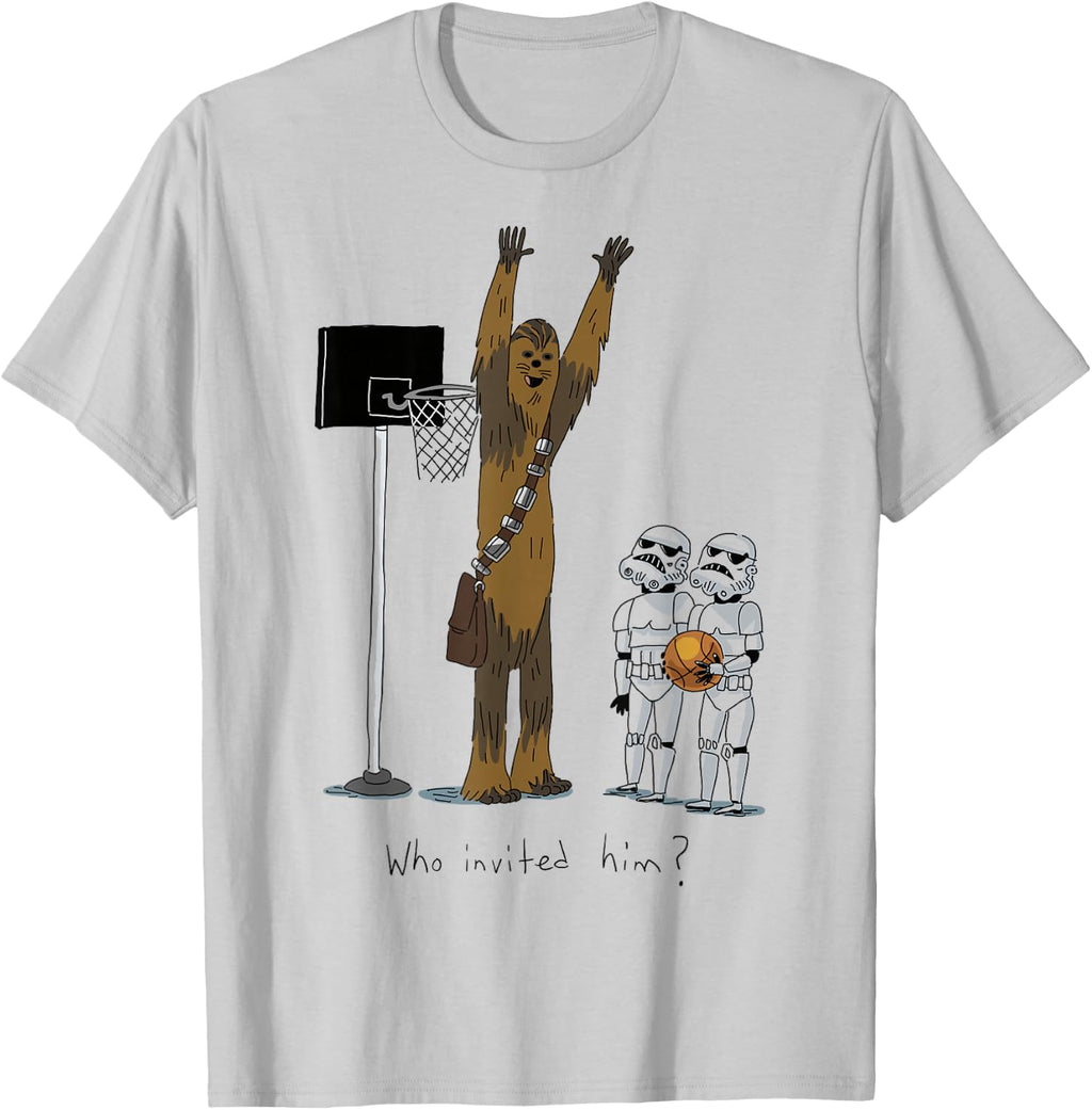 Star Wars Chewbacca Basketball Who Invited Him Disney+ T-Shirt