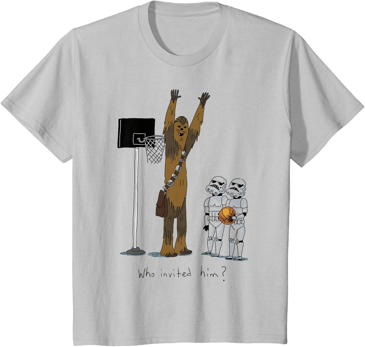 Star Wars Chewbacca Basketball Who Invited Him Disney+ T-Shirt