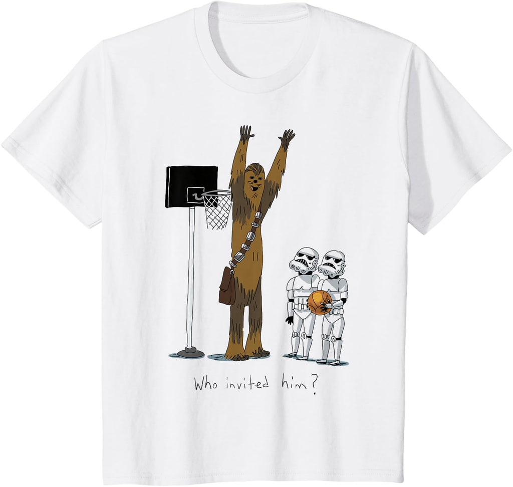 Star Wars Chewbacca Basketball Who Invited Him Disney+ T-Shirt