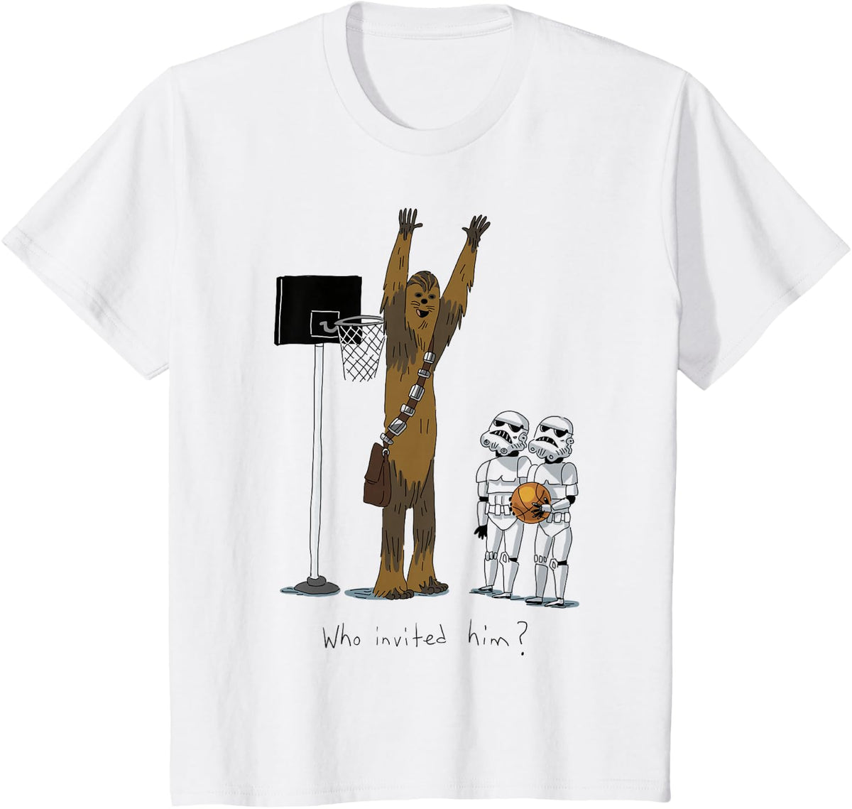 Star Wars Chewbacca Basketball Who Invited Him Disney+ T-Shirt