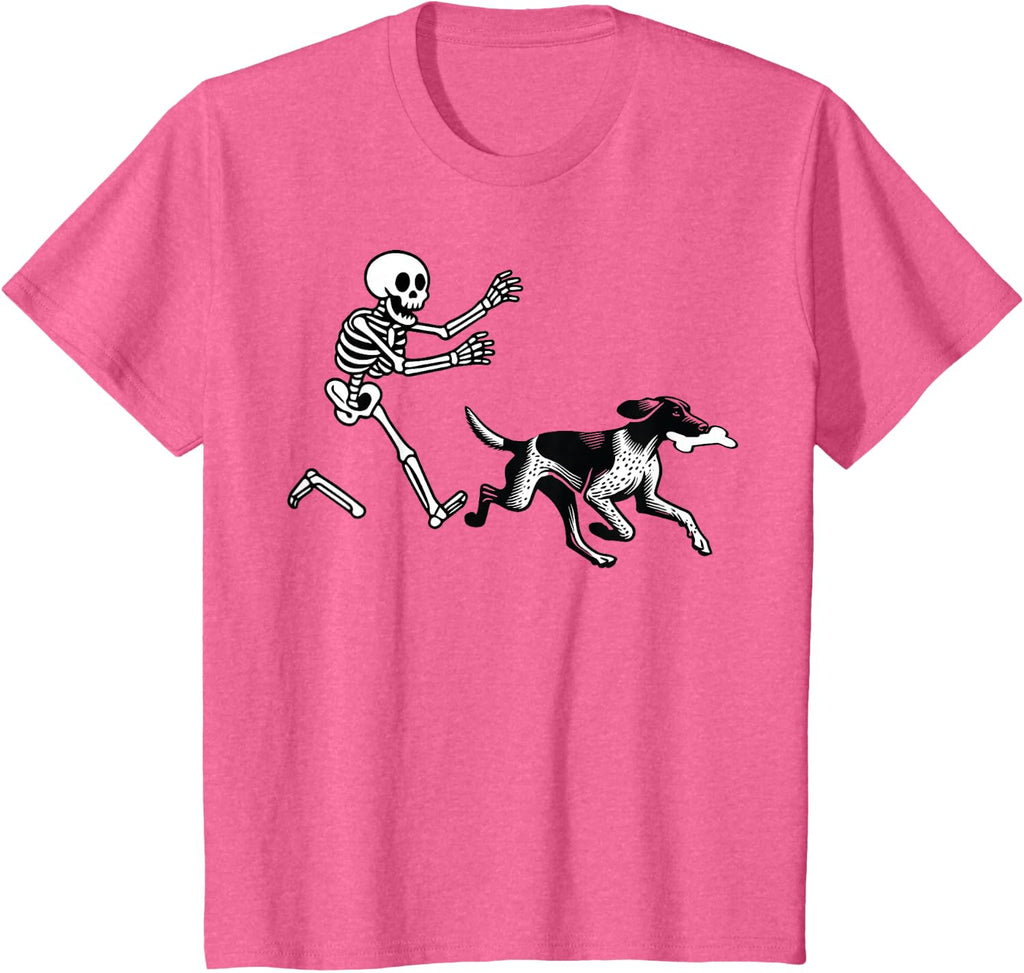 German Shorthaired Pointer Running Skeleton Halloween T-Shirt