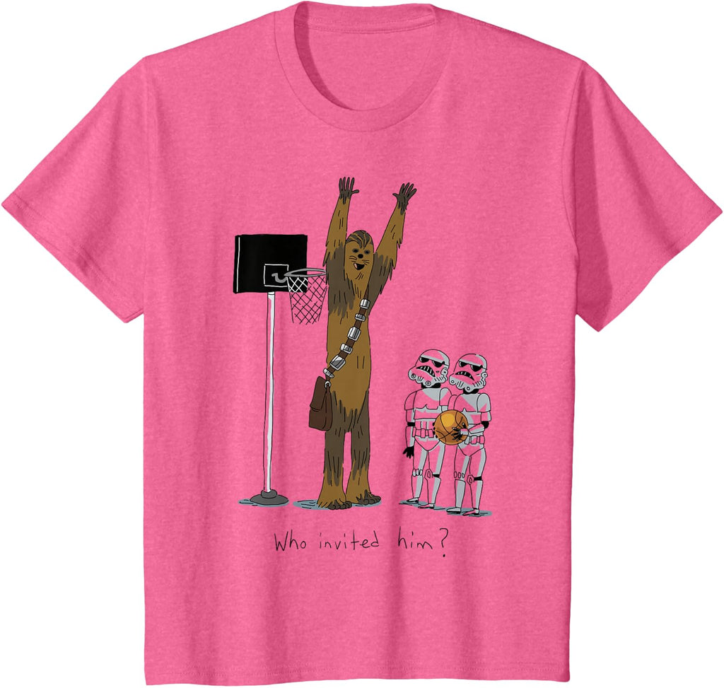 Star Wars Chewbacca Basketball Who Invited Him Disney+ T-Shirt