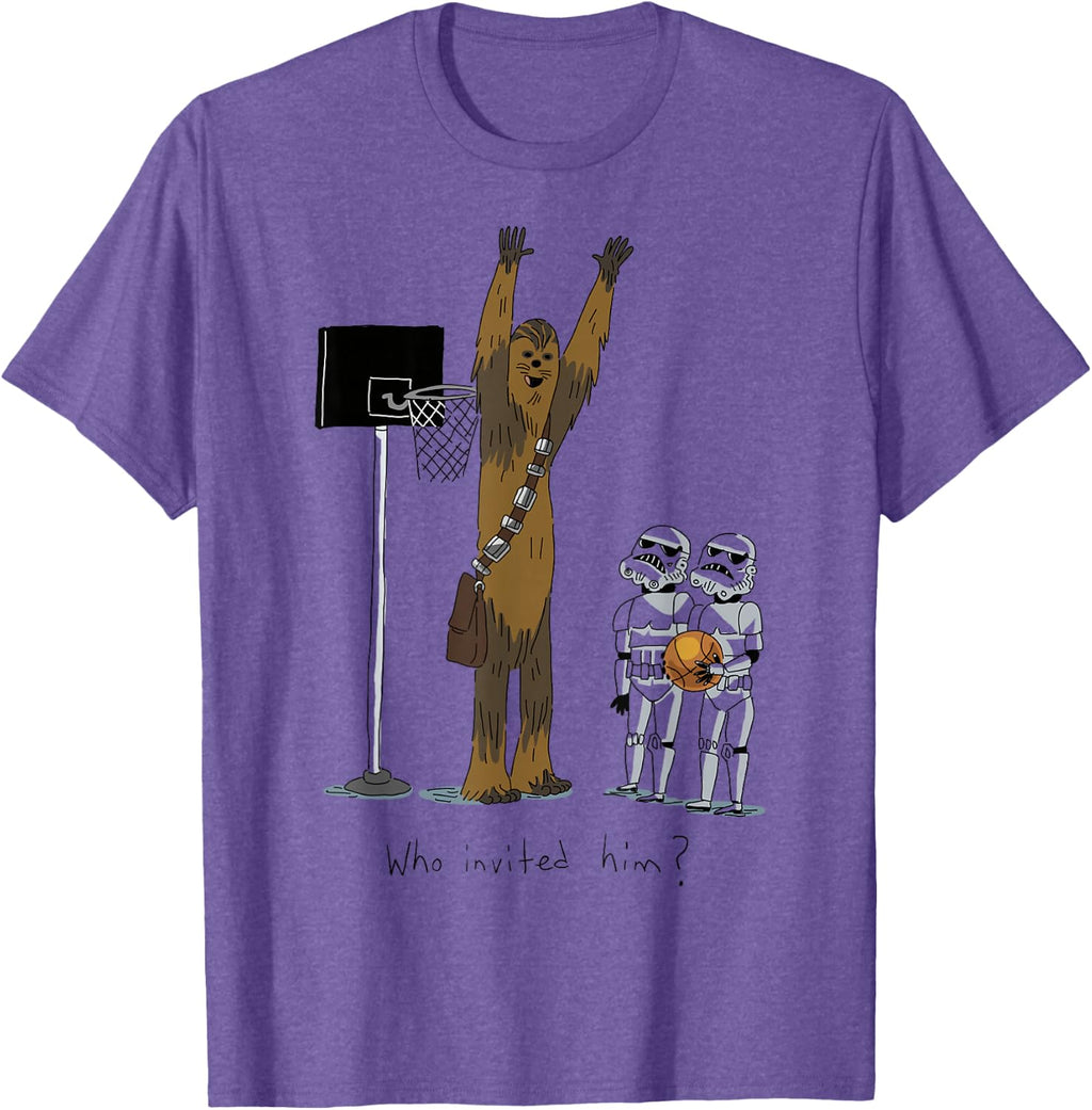 Star Wars Chewbacca Basketball Who Invited Him Disney+ T-Shirt