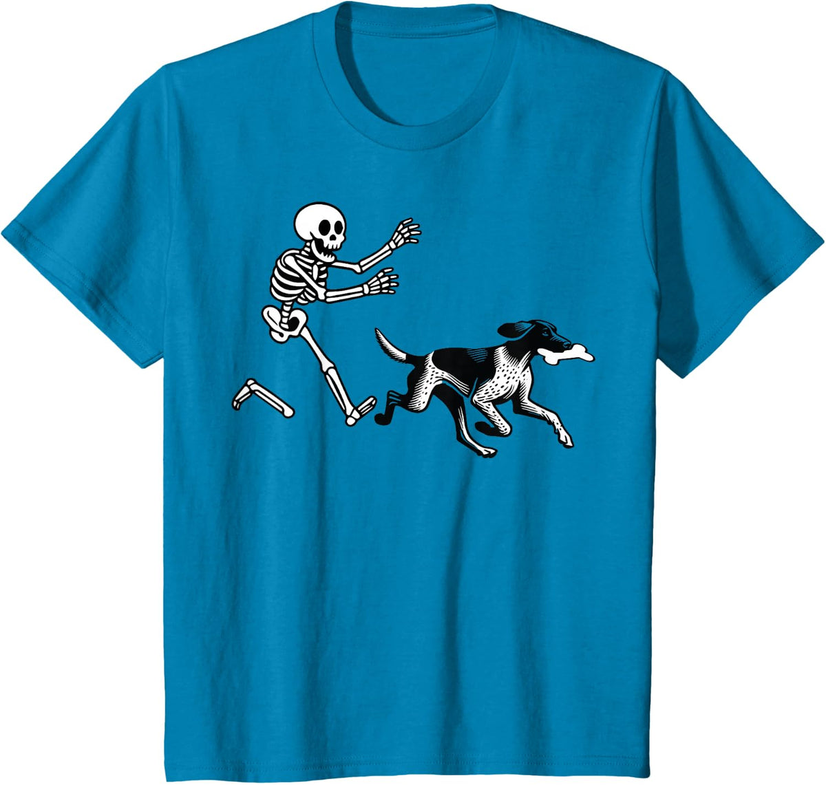 German Shorthaired Pointer Running Skeleton Halloween T-Shirt