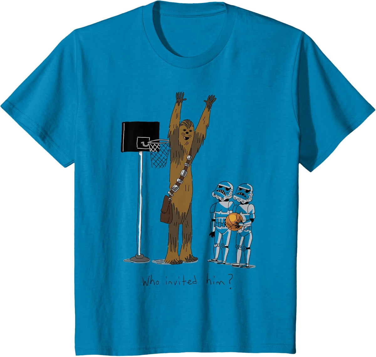 Star Wars Chewbacca Basketball Who Invited Him Disney+ T-Shirt