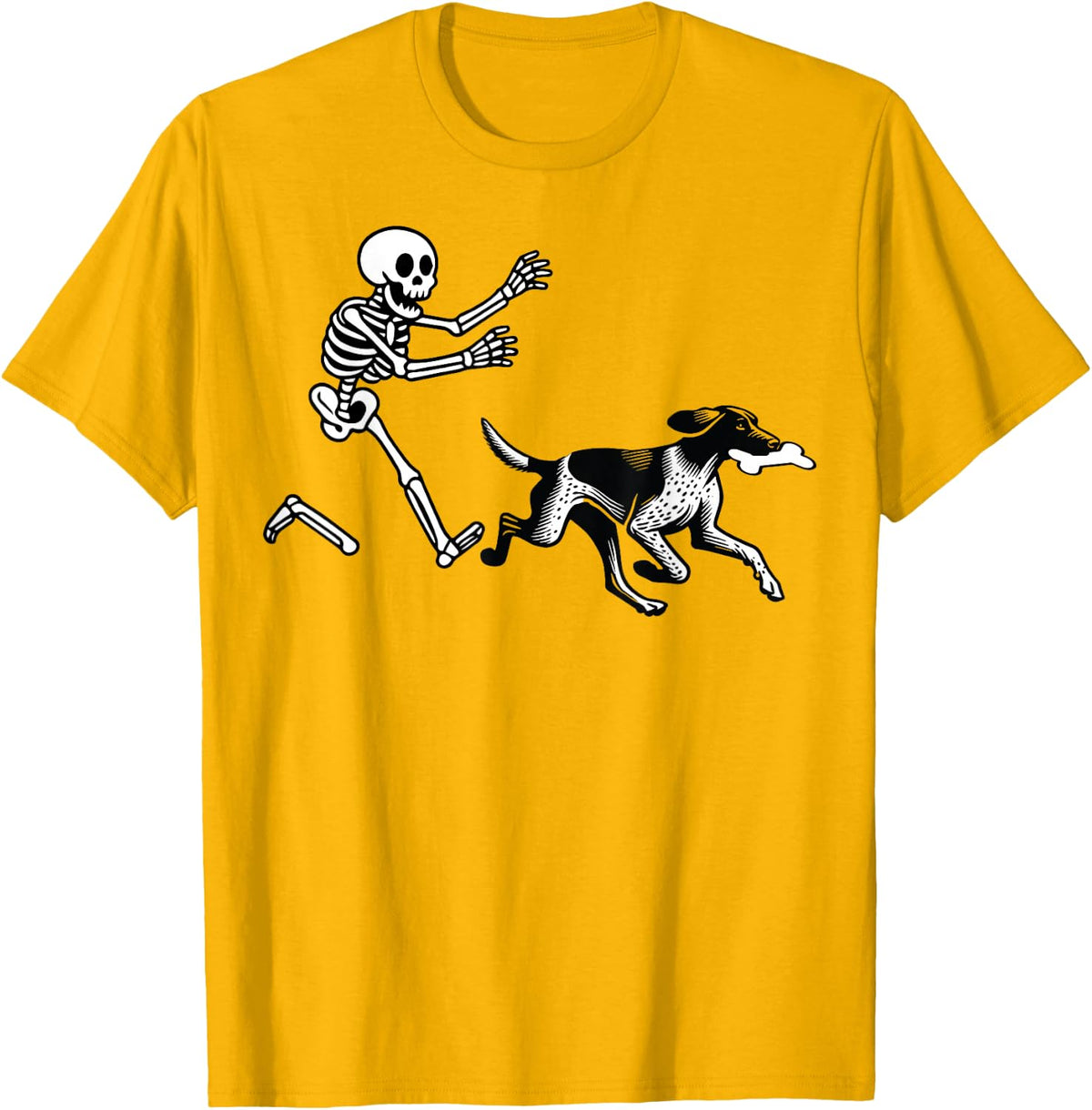 German Shorthaired Pointer Running Skeleton Halloween T-Shirt