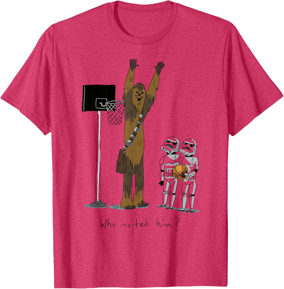 Star Wars Chewbacca Basketball Who Invited Him Disney+ T-Shirt