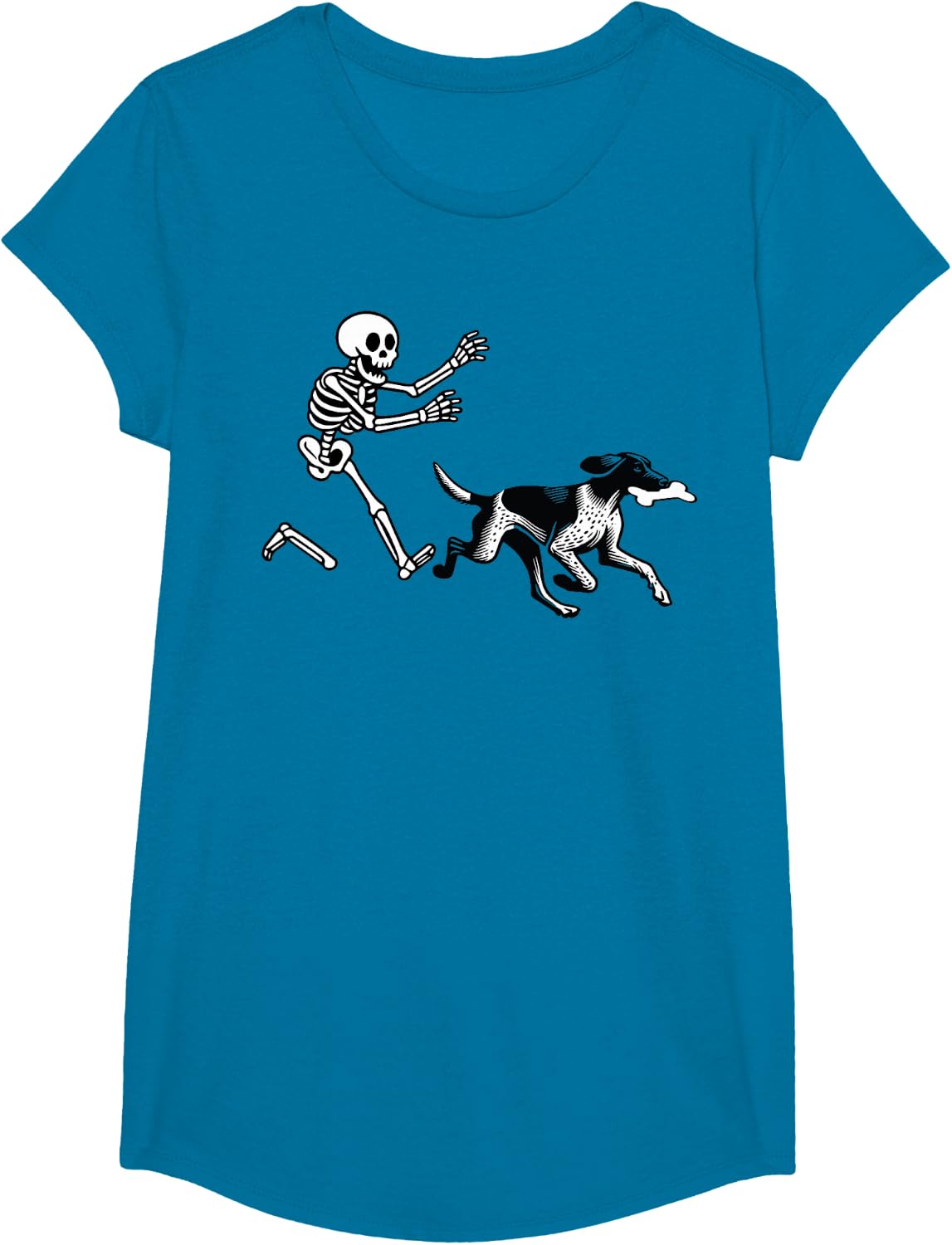 German Shorthaired Pointer Running Skeleton Halloween T-Shirt