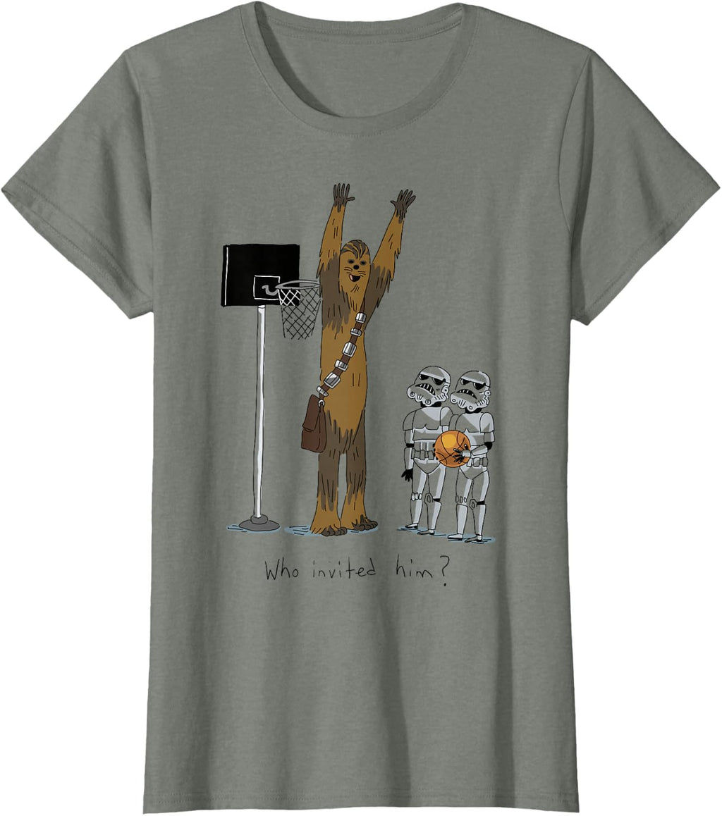 Star Wars Chewbacca Basketball Who Invited Him Disney+ T-Shirt
