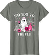 Say Boo to The Flu Funny Nurse Ghost Halloween Vaccine T-Shirt