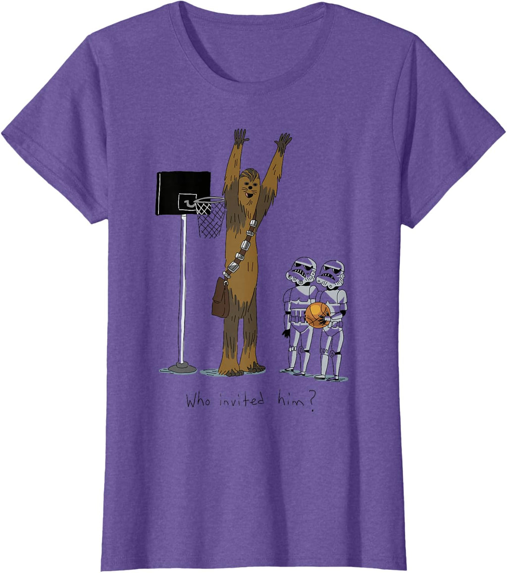 Star Wars Chewbacca Basketball Who Invited Him Disney+ T-Shirt