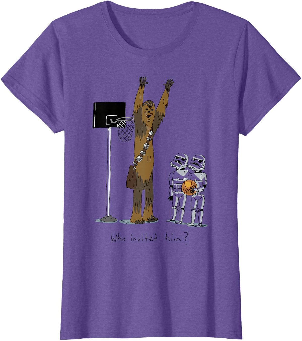 Star Wars Chewbacca Basketball Who Invited Him Disney+ T-Shirt