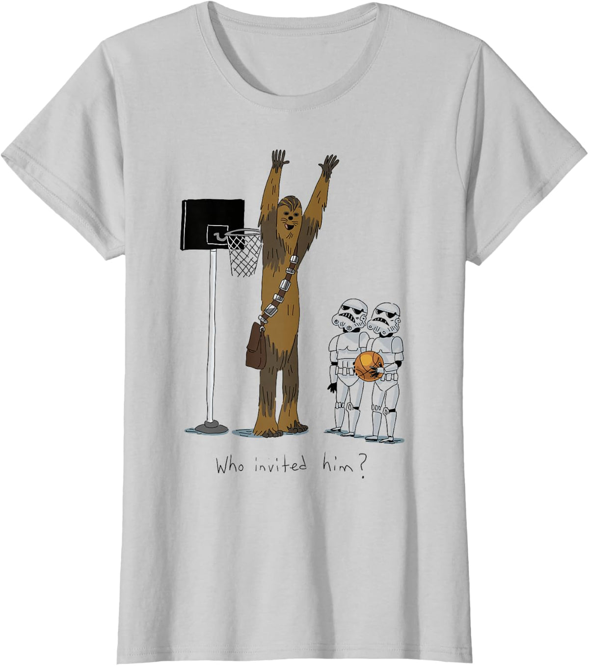 Star Wars Chewbacca Basketball Who Invited Him Disney+ T-Shirt
