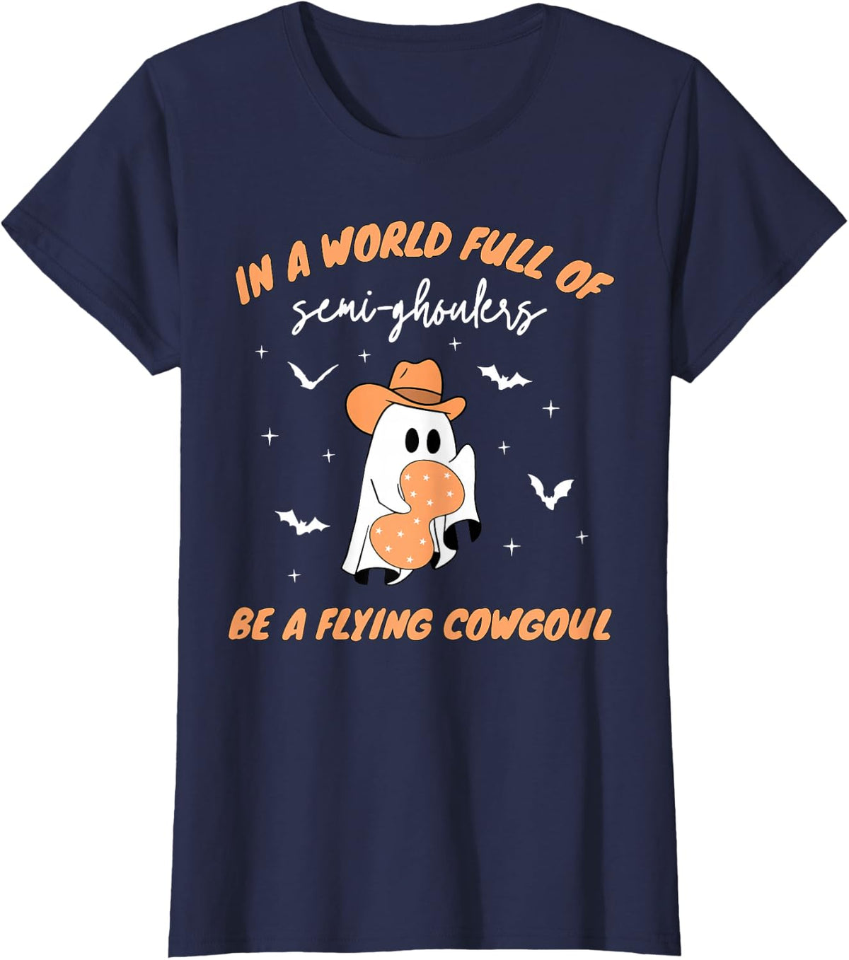 Labor and Delivery Nurse Halloween Ghost Flying Cowgirl Fall T-Shirt