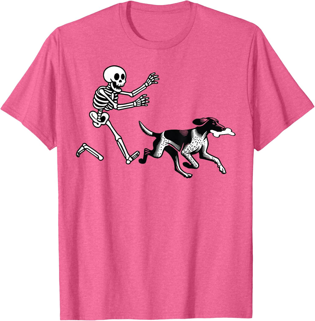 German Shorthaired Pointer Running Skeleton Halloween T-Shirt