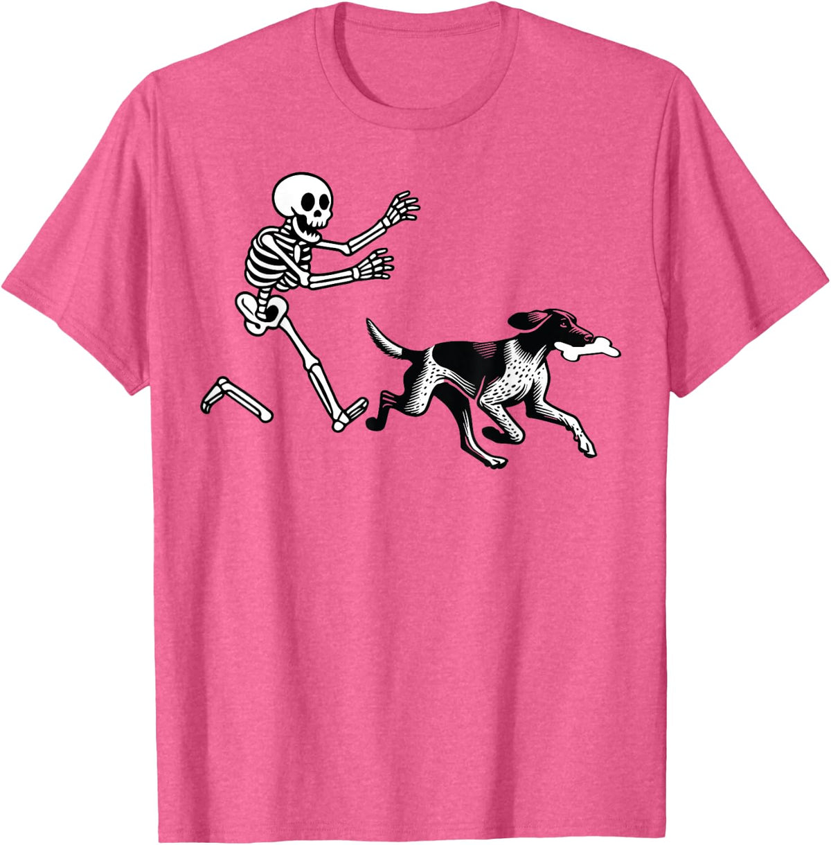 German Shorthaired Pointer Running Skeleton Halloween T-Shirt