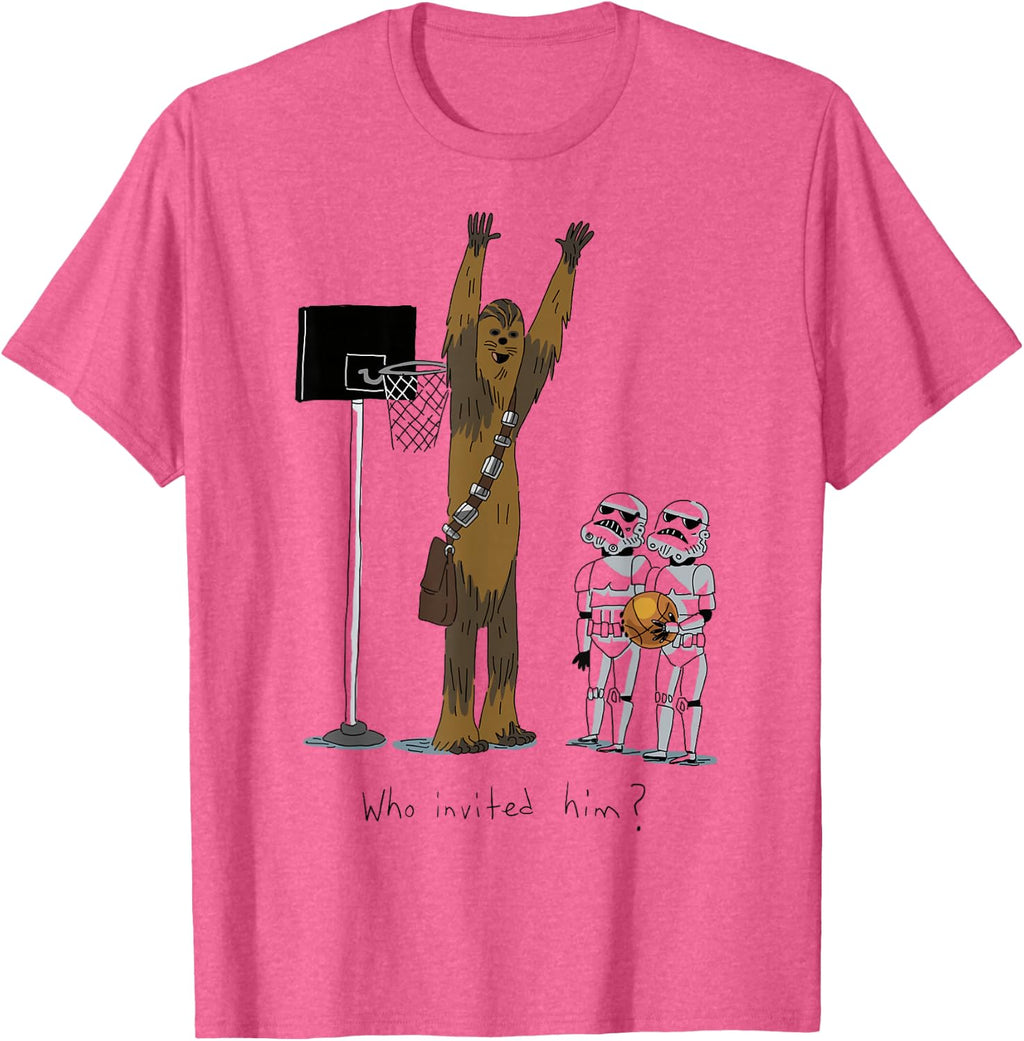 Star Wars Chewbacca Basketball Who Invited Him Disney+ T-Shirt