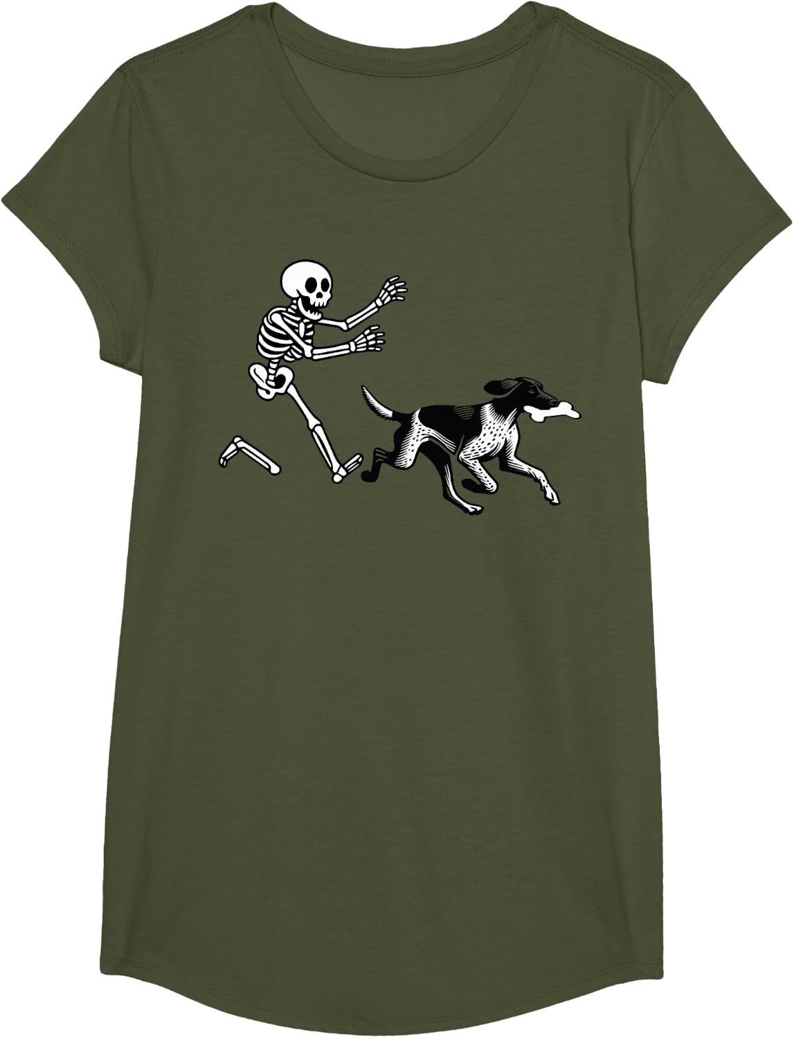 German Shorthaired Pointer Running Skeleton Halloween T-Shirt