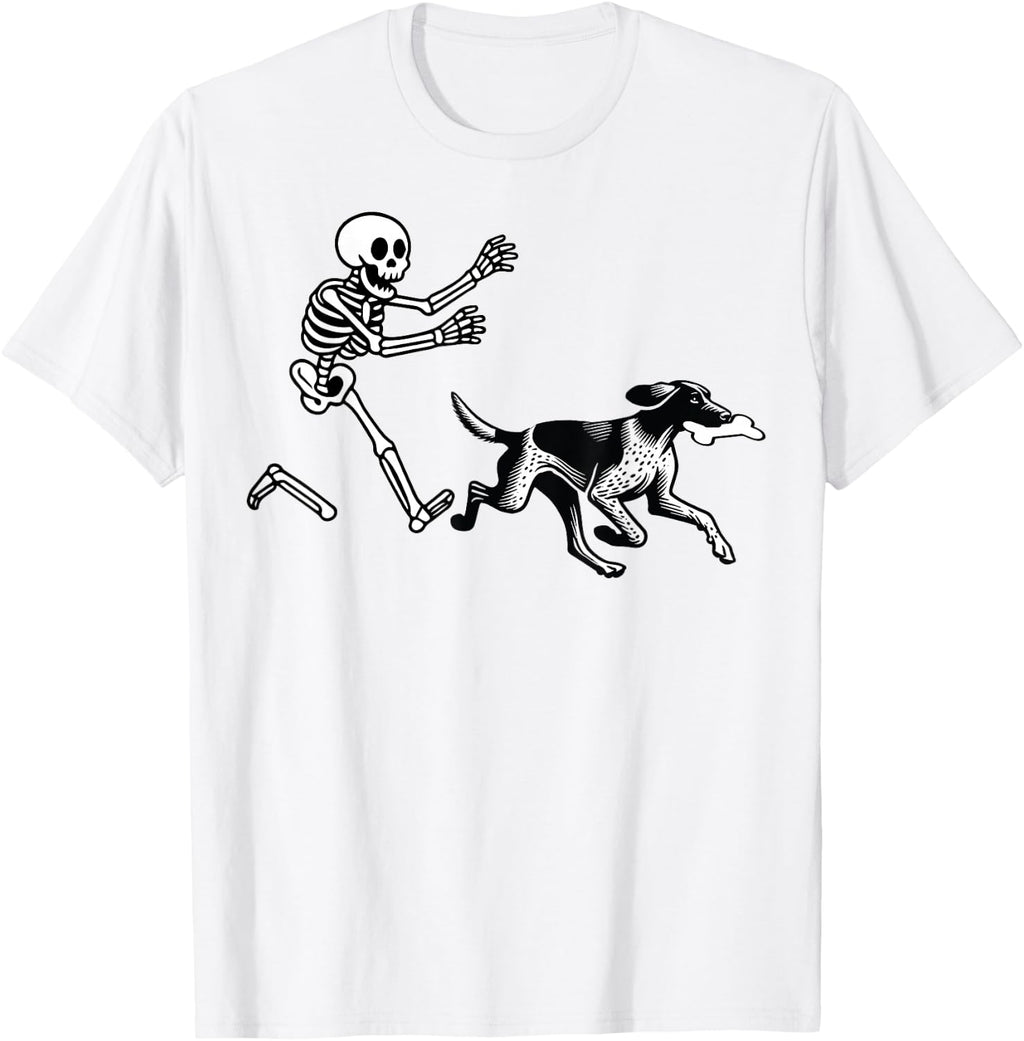 German Shorthaired Pointer Running Skeleton Halloween T-Shirt