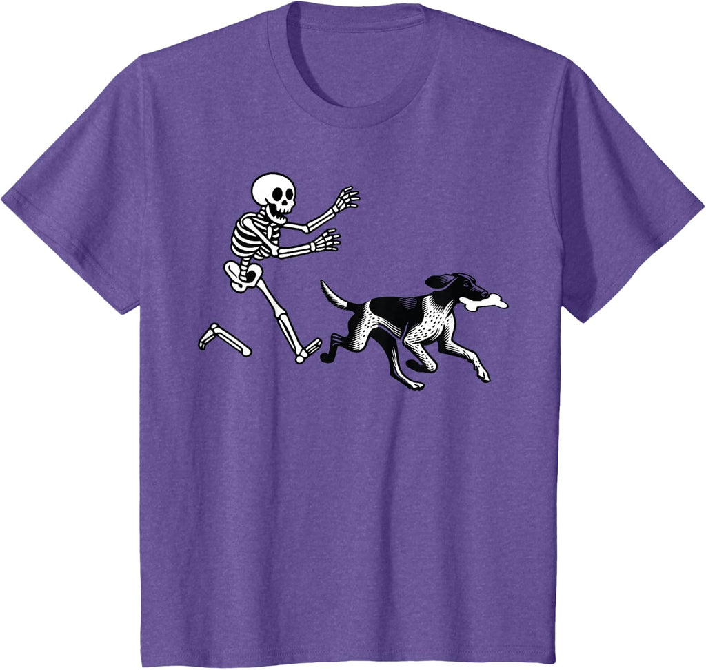 German Shorthaired Pointer Running Skeleton Halloween T-Shirt