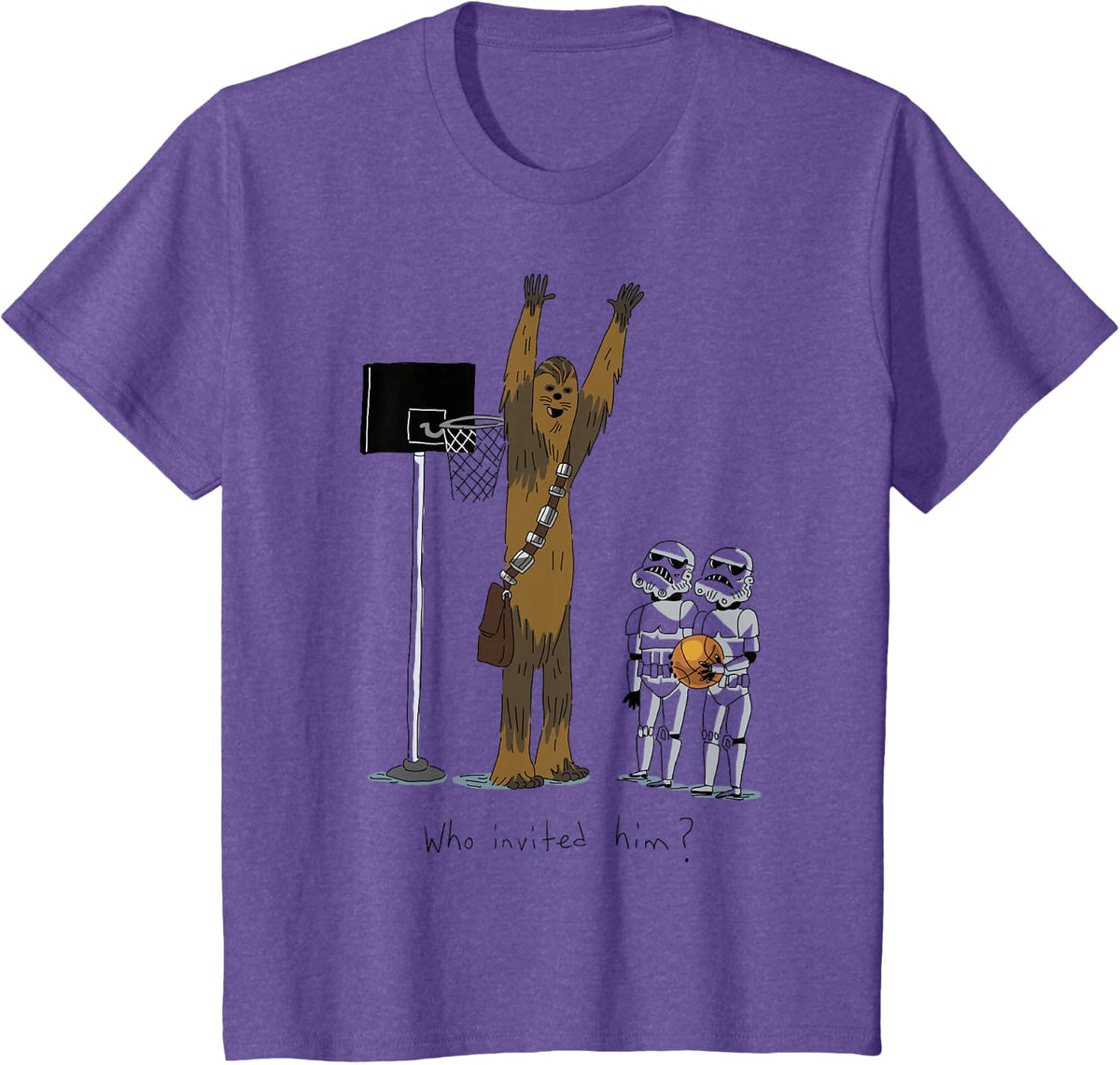 Star Wars Chewbacca Basketball Who Invited Him Disney+ T-Shirt