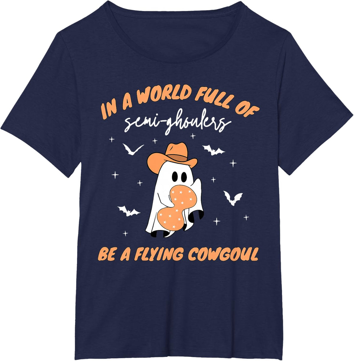 Labor and Delivery Nurse Halloween Ghost Flying Cowgirl Fall T-Shirt