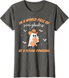 Labor and Delivery Nurse Halloween Ghost Flying Cowgirl Fall T-Shirt