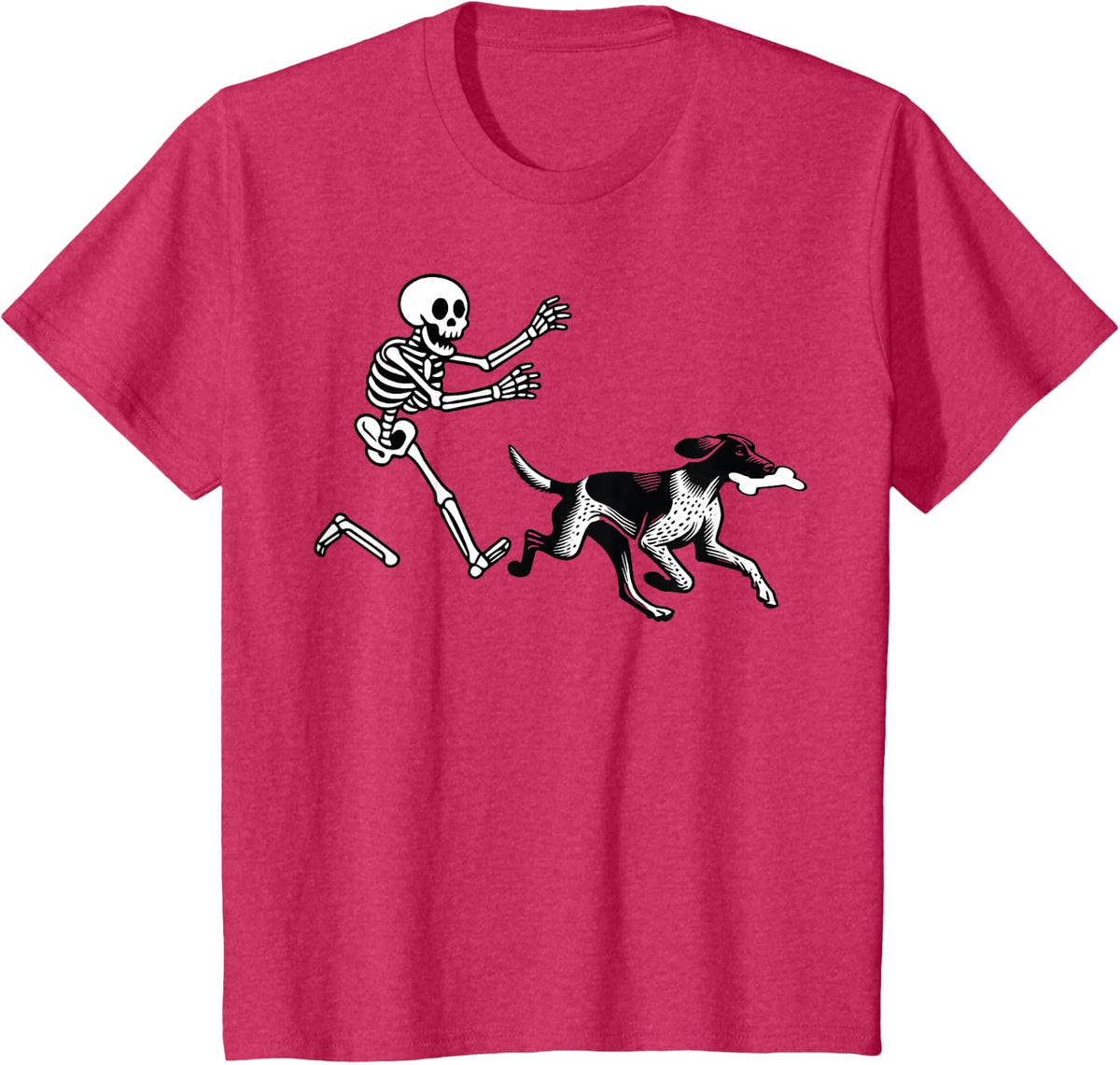 German Shorthaired Pointer Running Skeleton Halloween T-Shirt