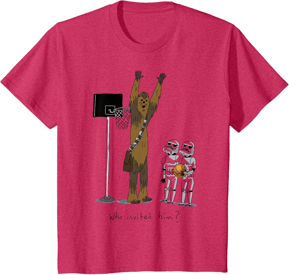 Star Wars Chewbacca Basketball Who Invited Him Disney+ T-Shirt