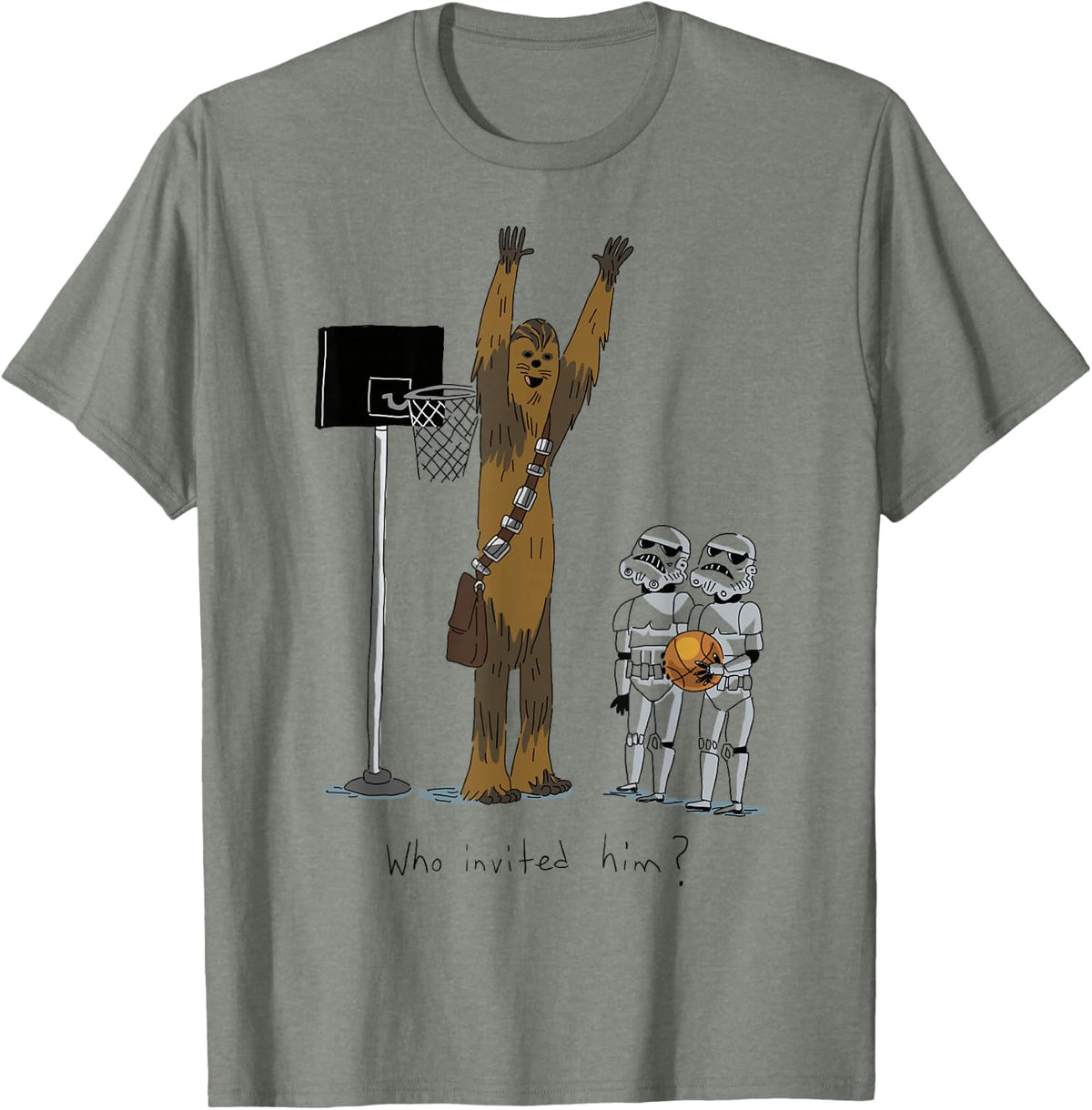 Star Wars Chewbacca Basketball Who Invited Him Disney+ T-Shirt