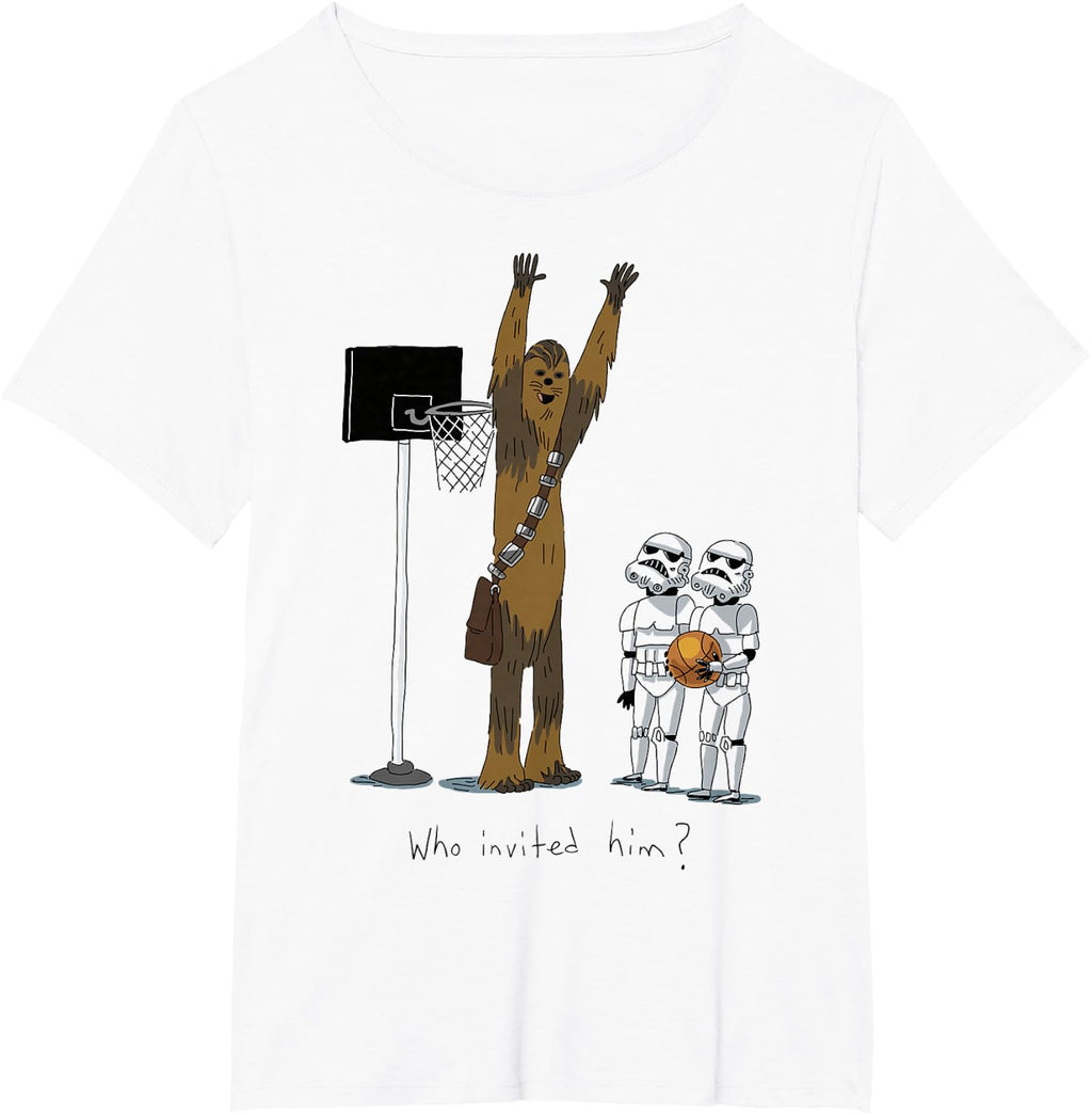 Star Wars Chewbacca Basketball Who Invited Him Disney+ T-Shirt