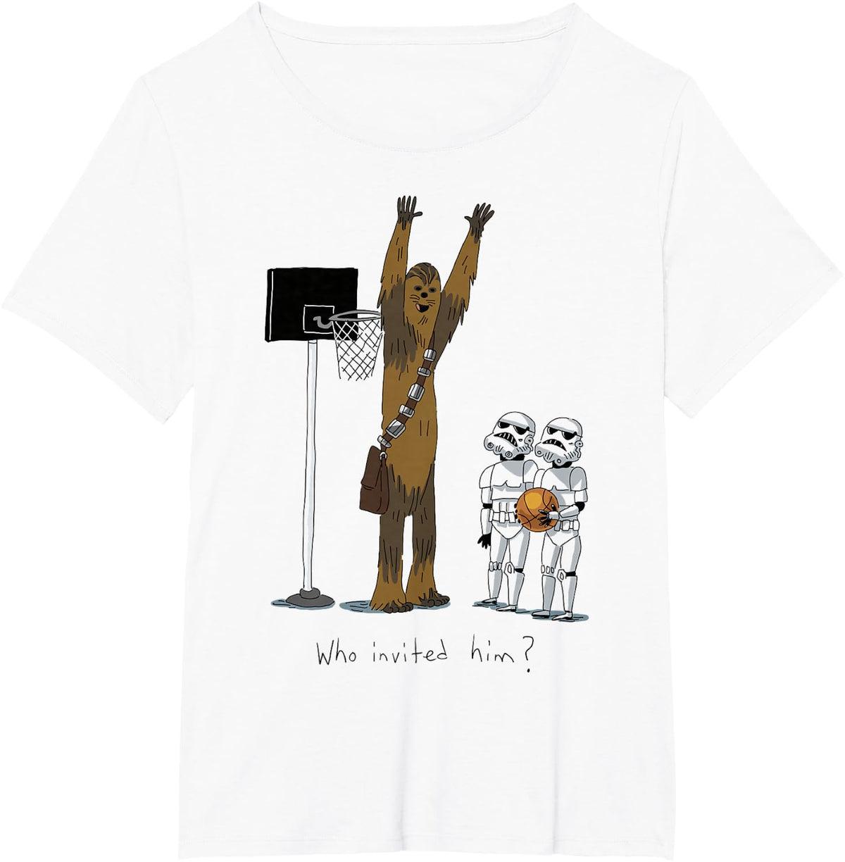 Star Wars Chewbacca Basketball Who Invited Him Disney+ T-Shirt