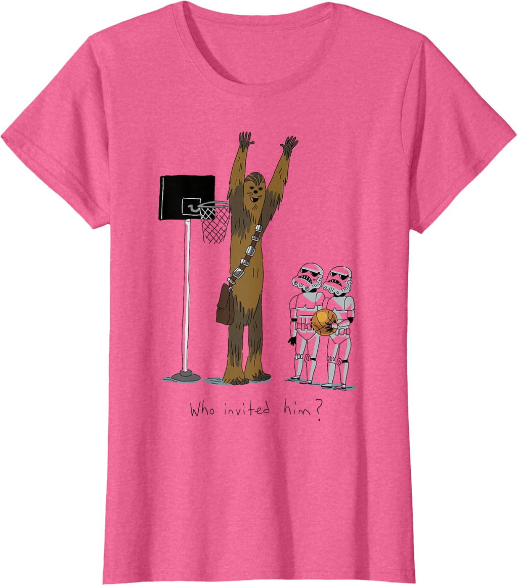 Star Wars Chewbacca Basketball Who Invited Him Disney+ T-Shirt